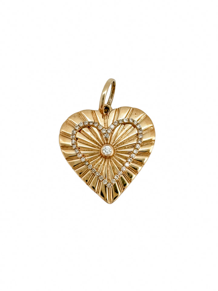 Diamond and Gold Heart Pendant