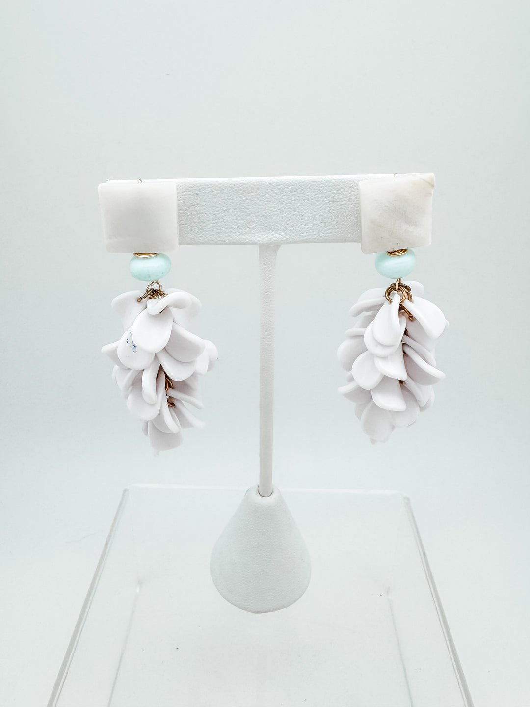 White Petal Acrylic Earrings