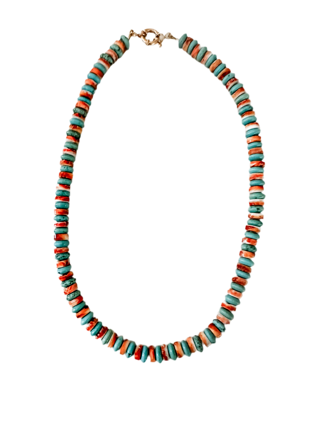 Spiny Oyster and Turquoise Necklace