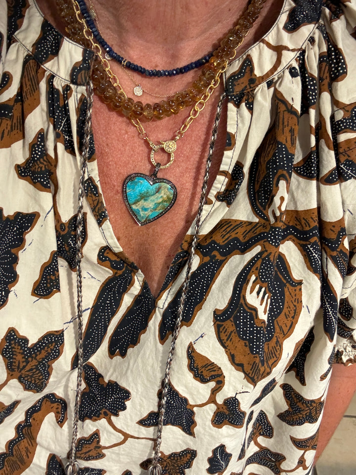 Turquoise and Diamond Heart