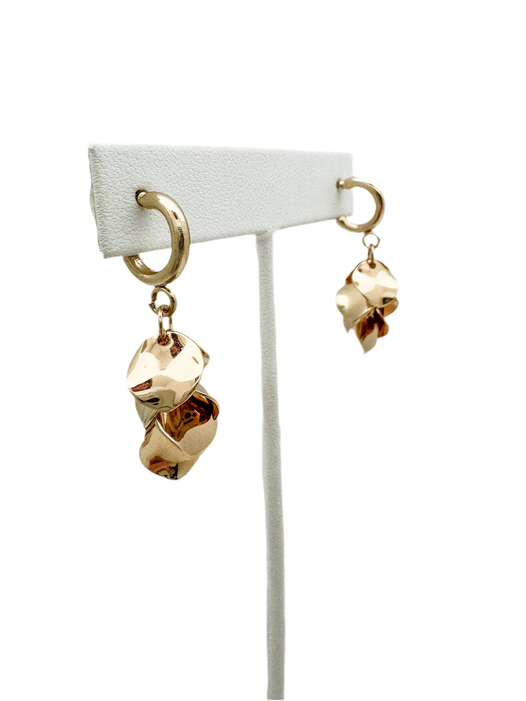 Gold Mini Petal Earrings