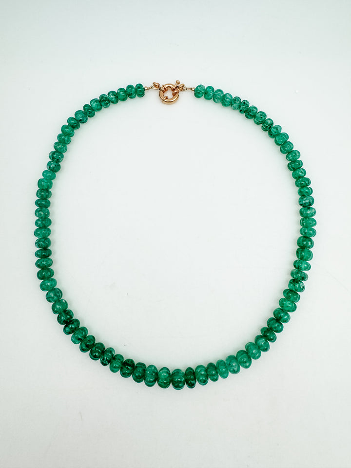 Green Onyx Hand Carved Candy Necklace