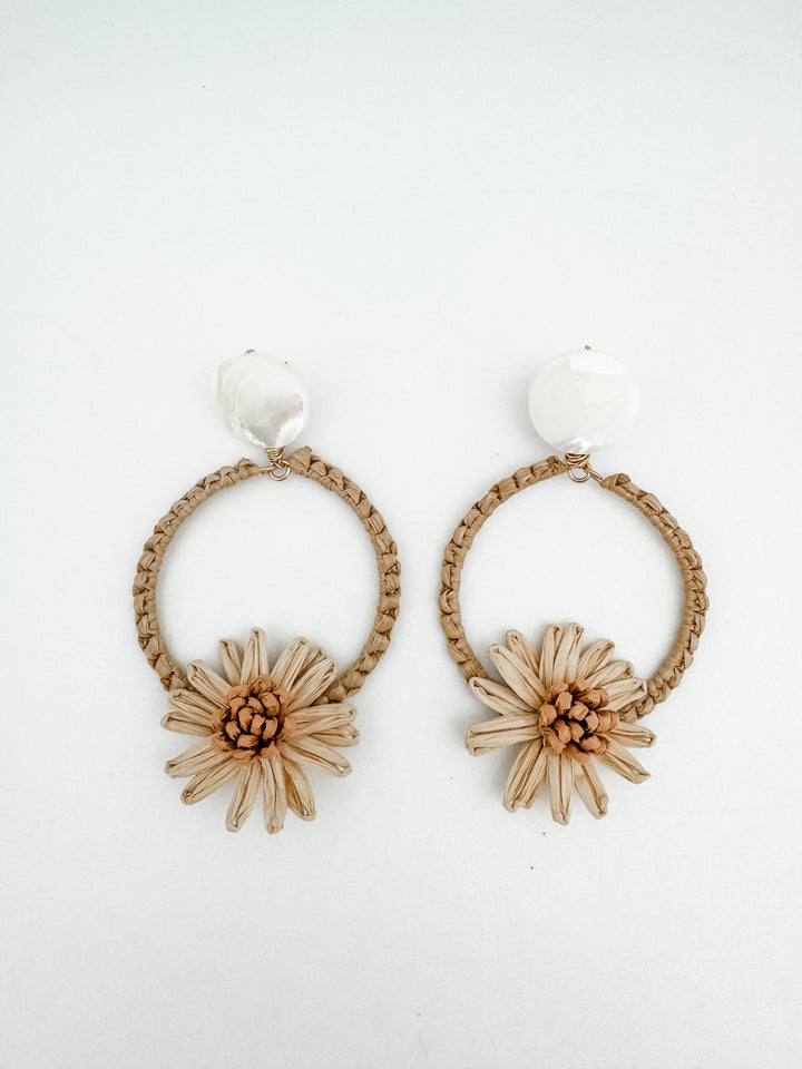 Raffia Flower Earring