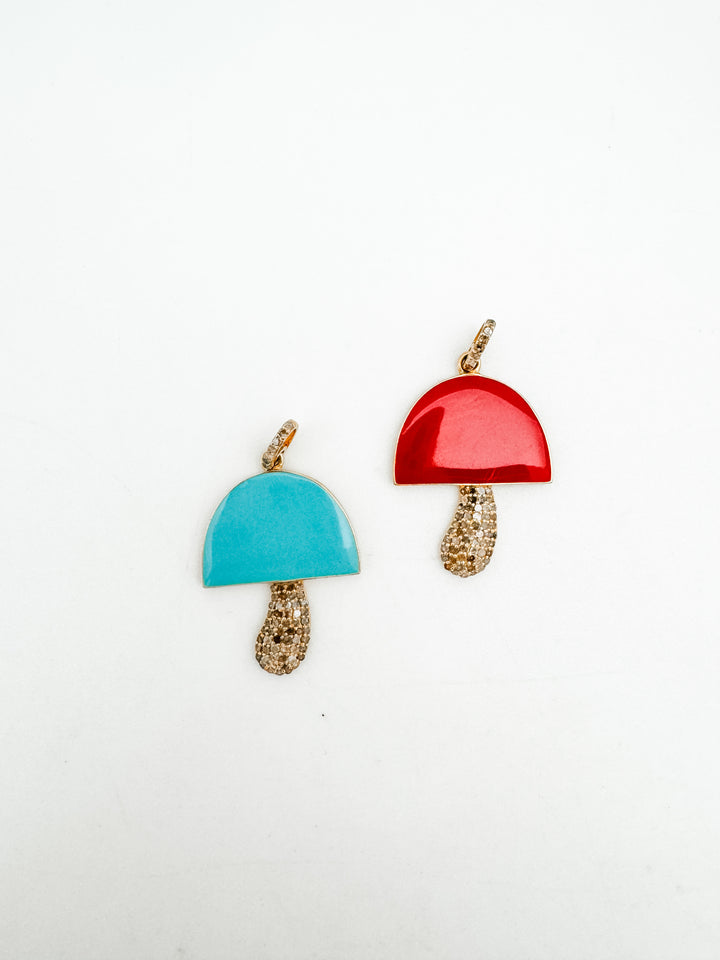 Enamel and Diamond Mushroom Pendant