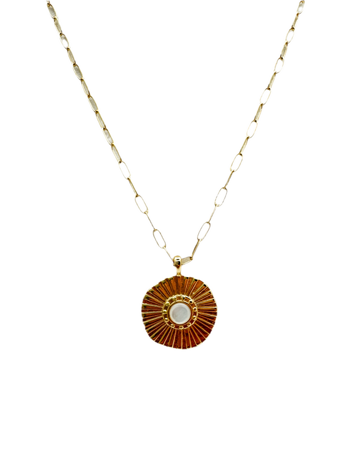 Mother of Pearl Coin Necklace