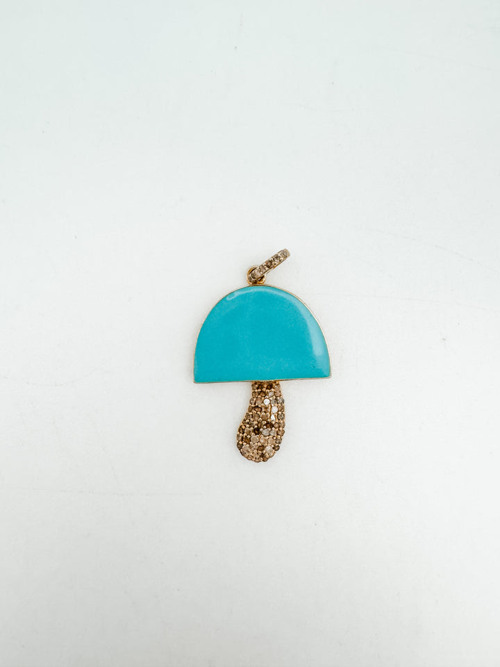 Enamel and Diamond Mushroom Pendant