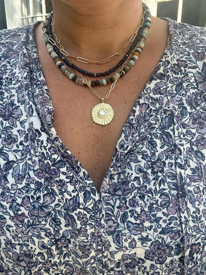 Mother of Pearl Coin Necklace