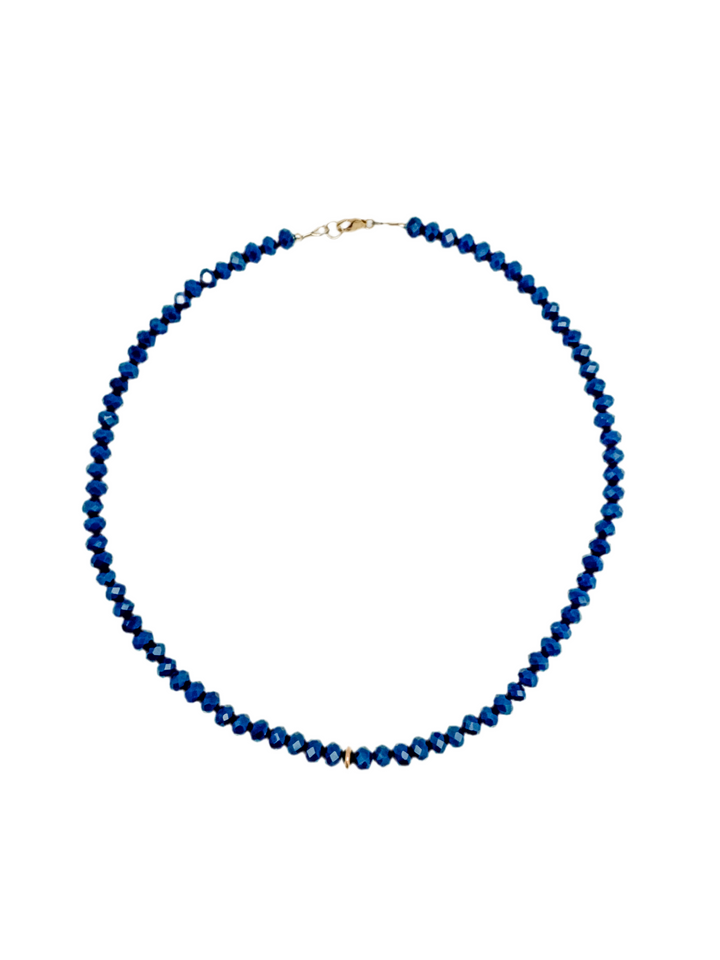 Navy Blue Crystal Necklace