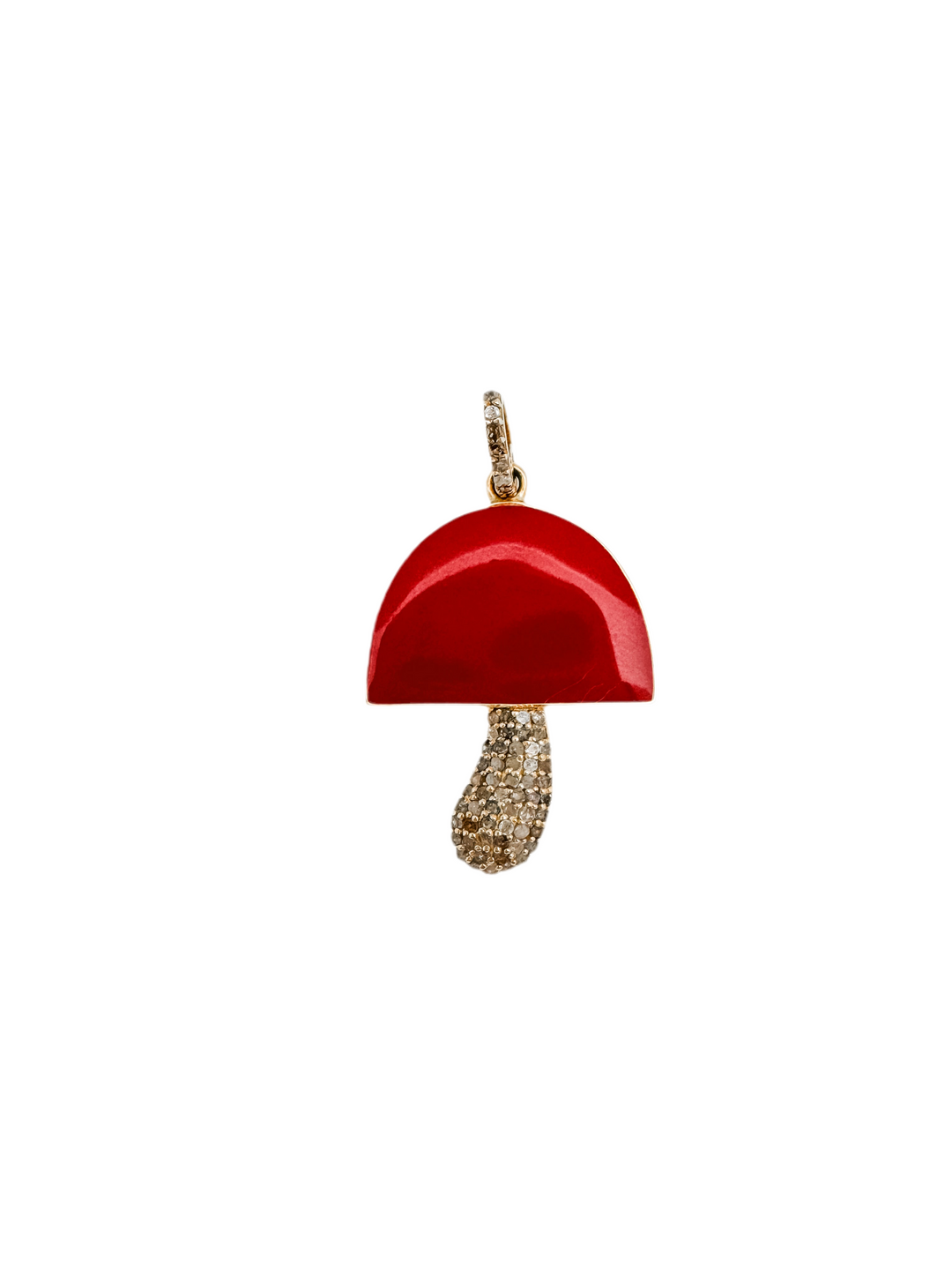 Enamel and Diamond Mushroom Pendant