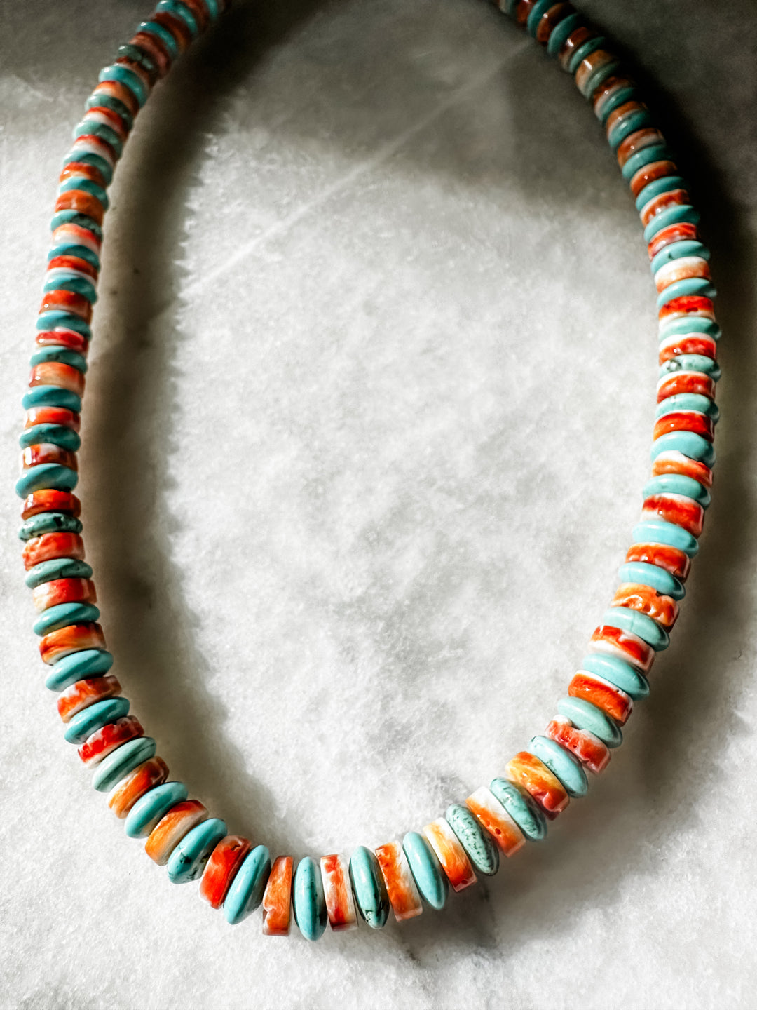 Spiny Oyster and Turquoise Necklace