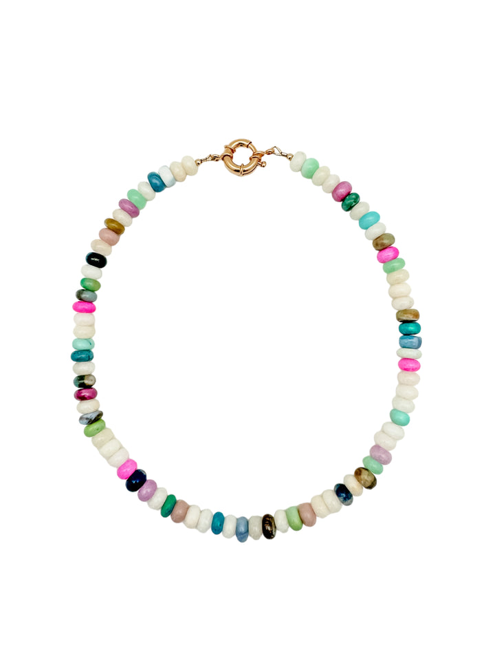 Rainbow Opal Gemstone Candy Necklace