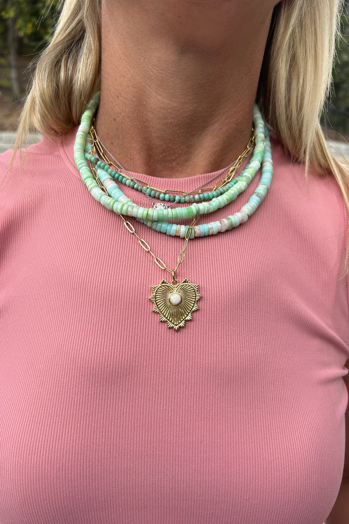 Heart of Rays with Opal Necklace