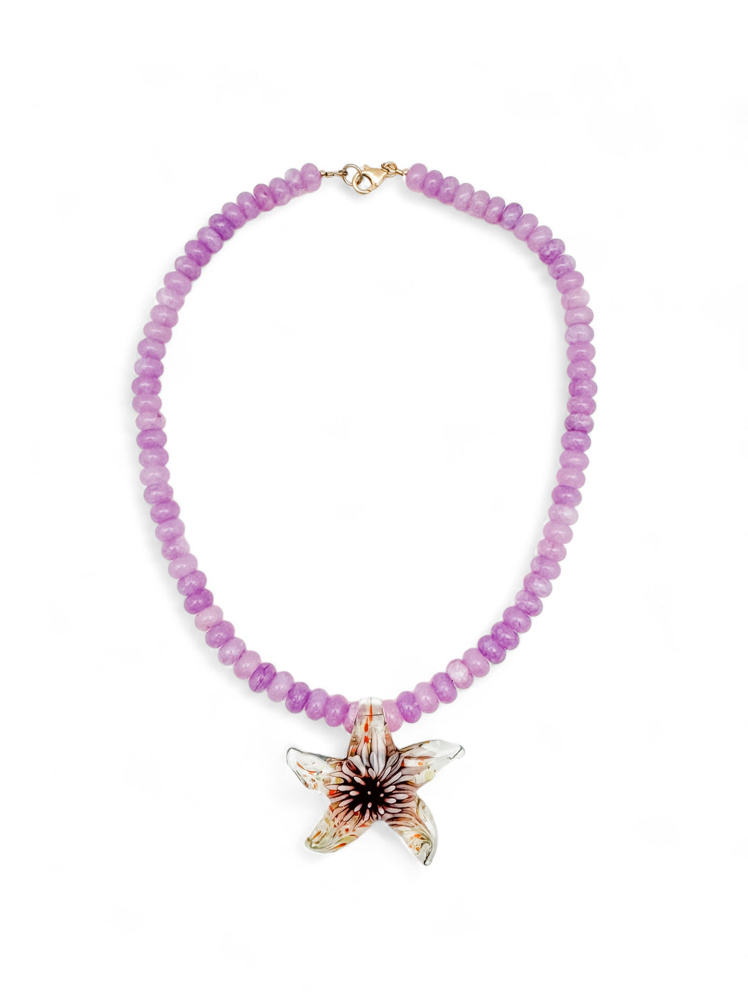 Purple Cracks Starfish Necklace