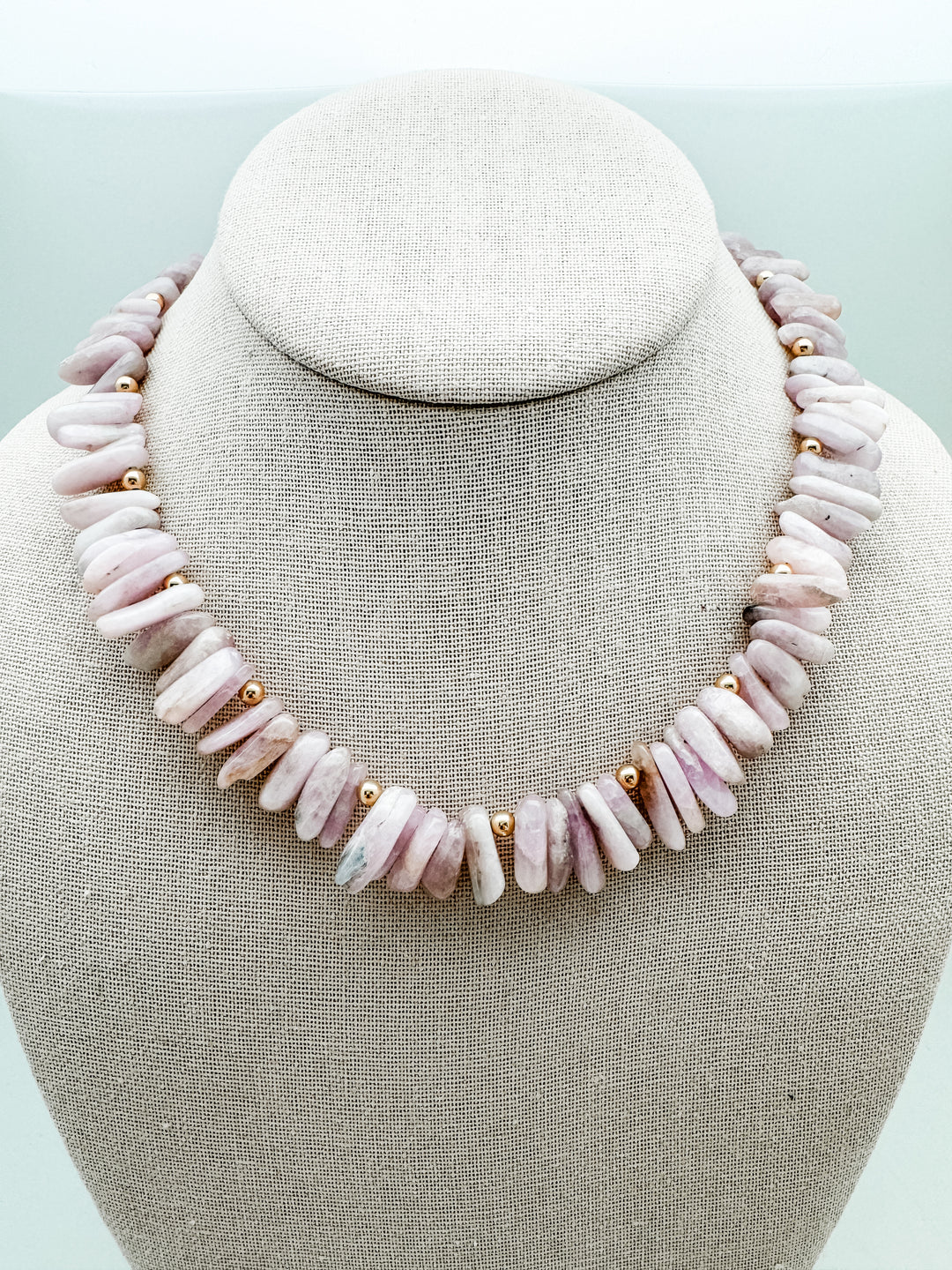 Morganite Gemstone Statement Necklace