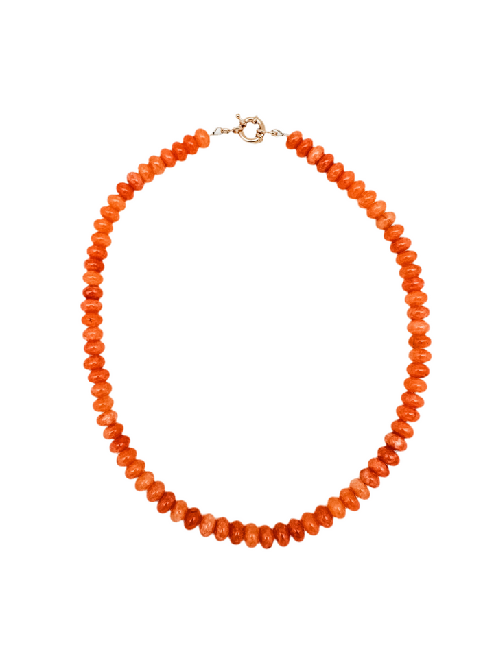 Palm Beach Jade Candy Gemstone Necklace Orange