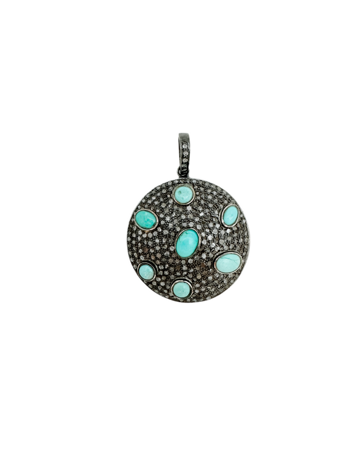 Turquoise and Diamond Pendant