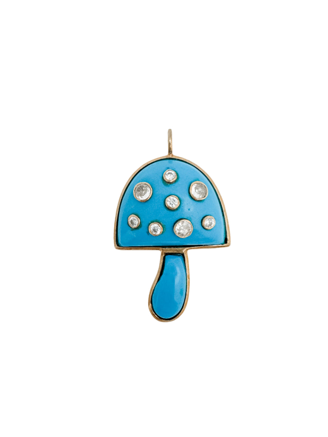 Blue Turquoise Mushroom Pendant