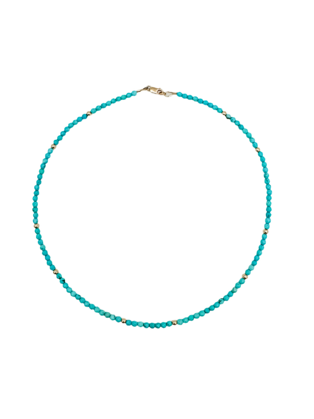 Blue Turquoise and Gold Layer Necklace