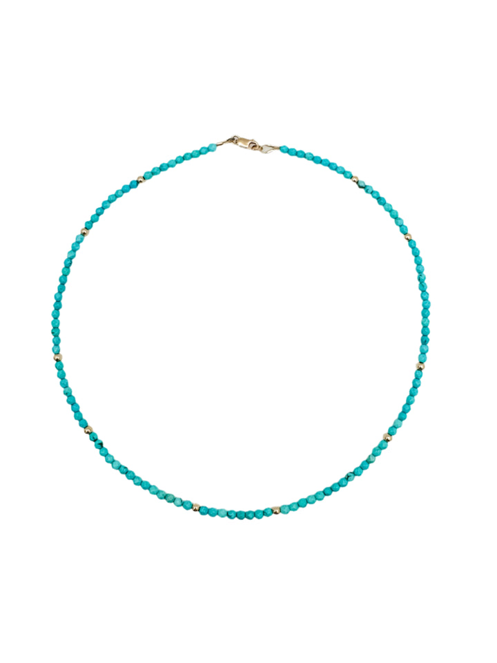 Blue Turquoise and Gold Layer Necklace