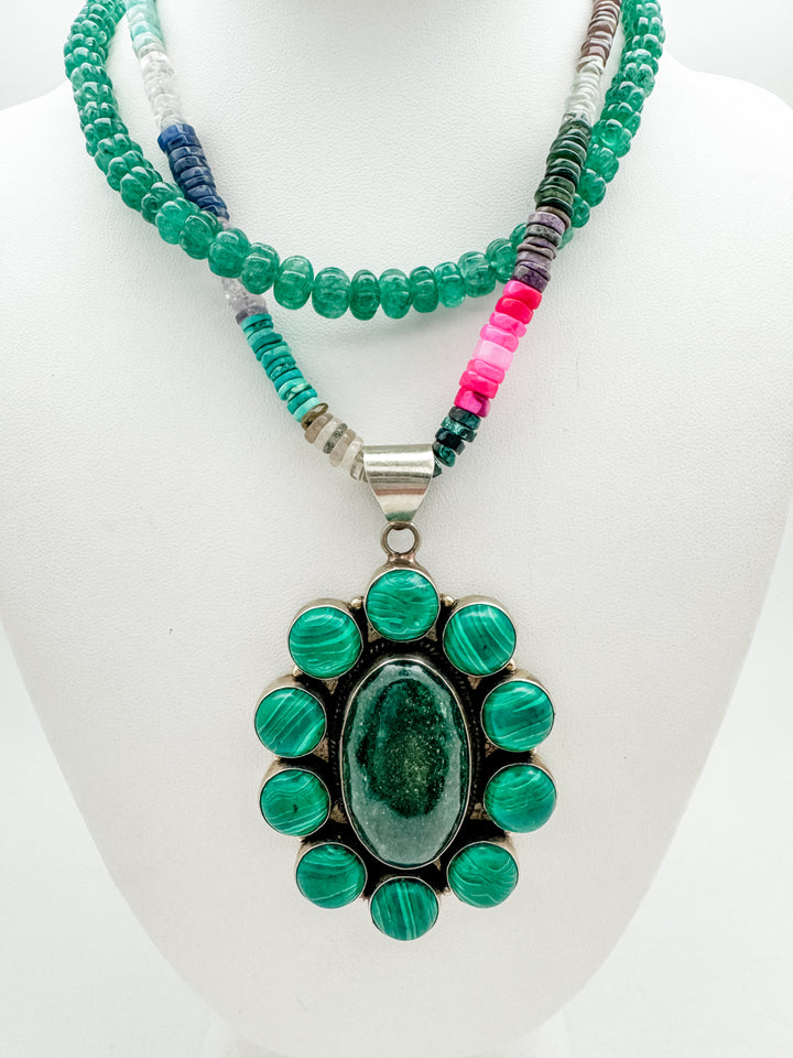 Green Onyx Hand Carved Candy Necklace