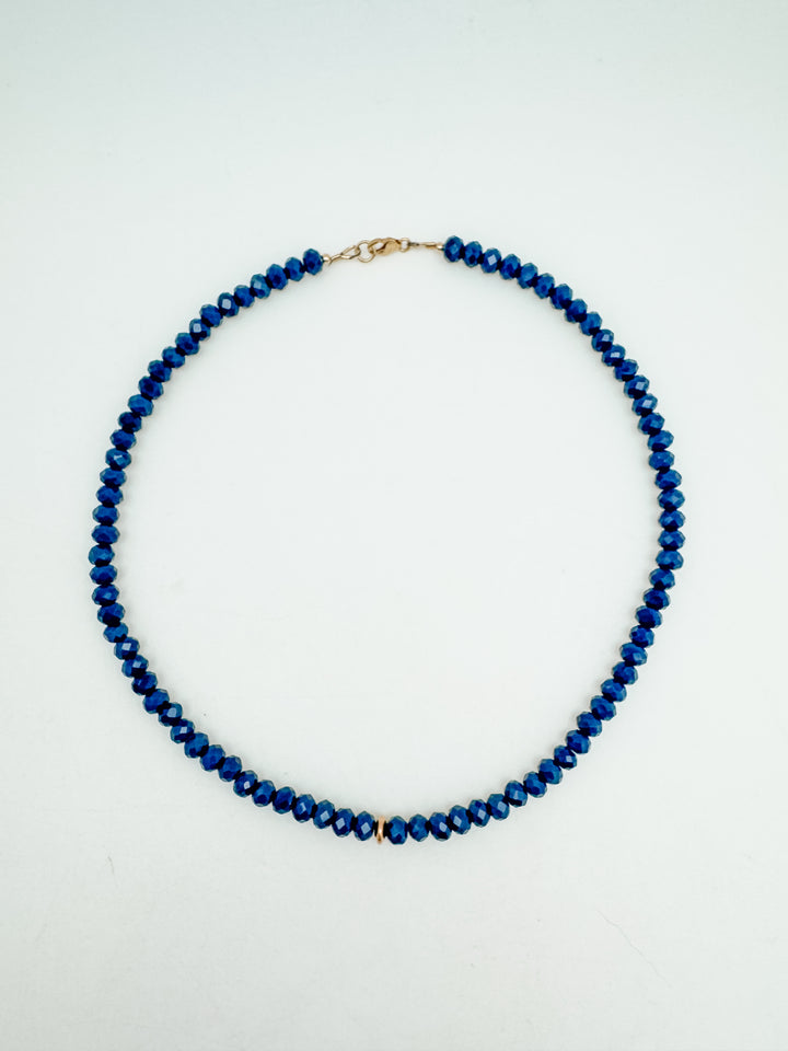 Navy Blue Crystal Necklace