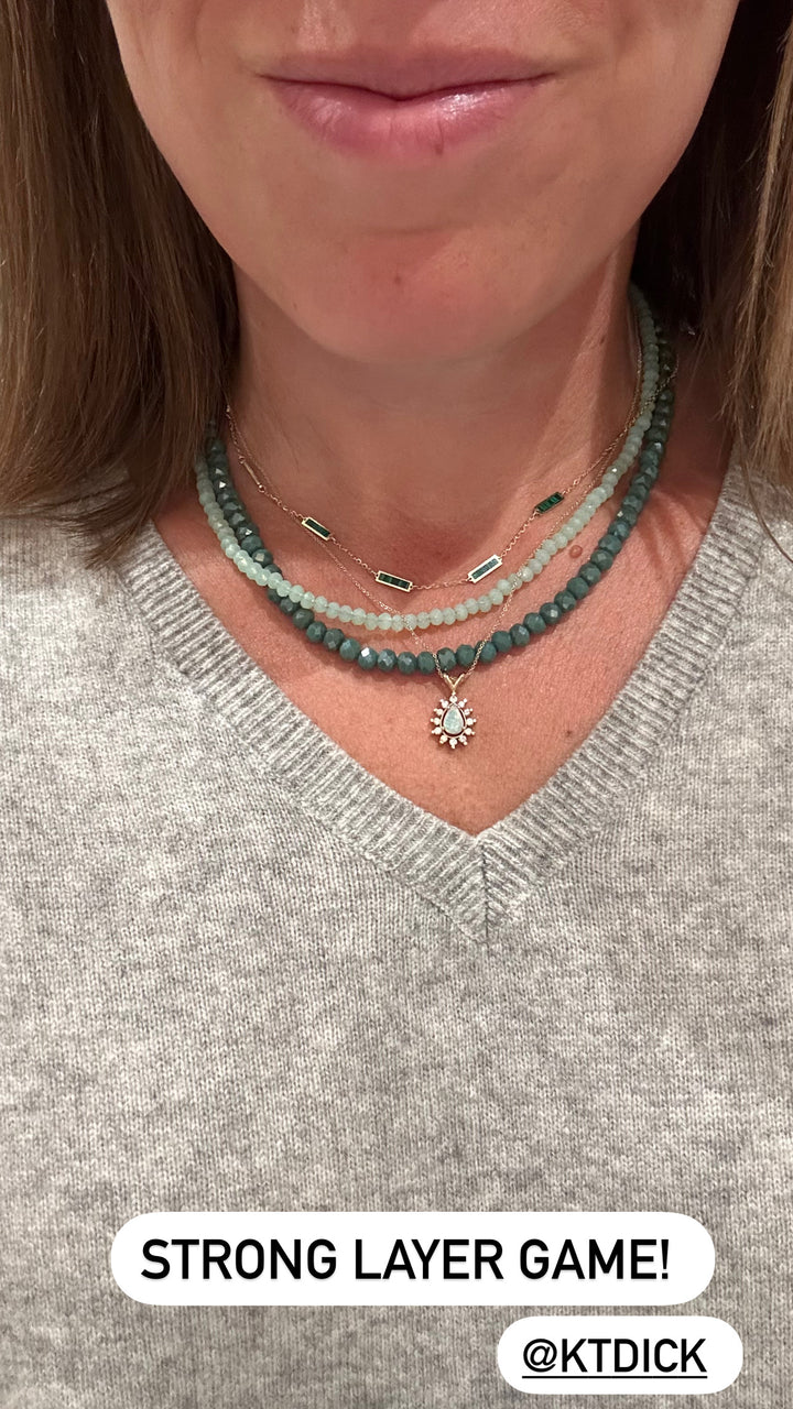 Teal Green Crystal Choker Necklace