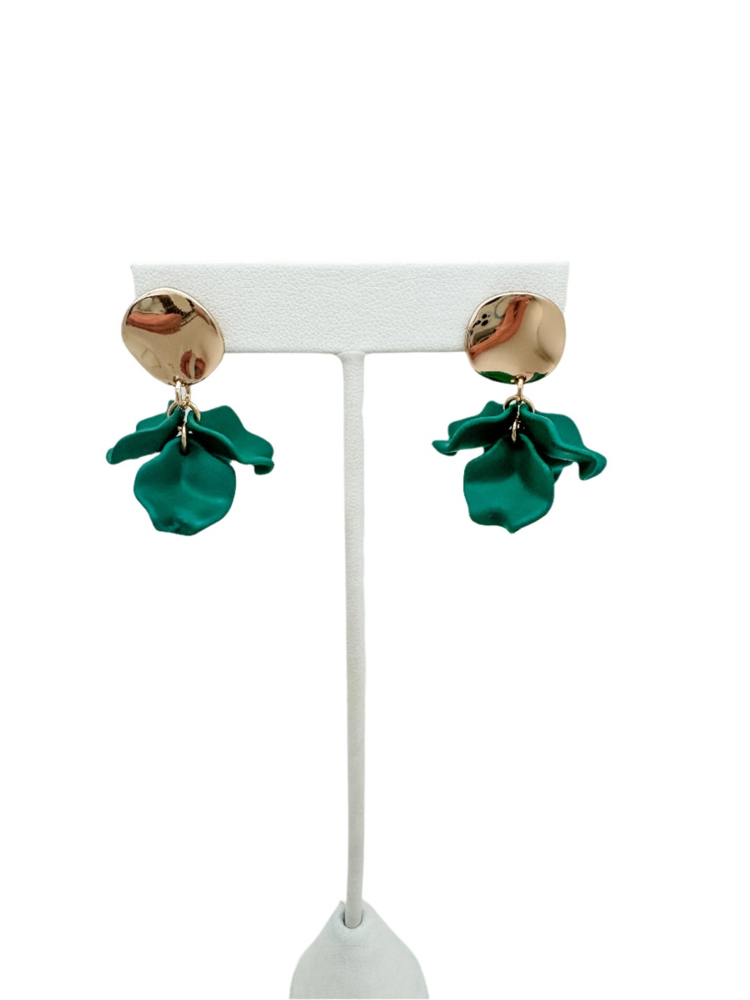 Green Petal Drop Earring