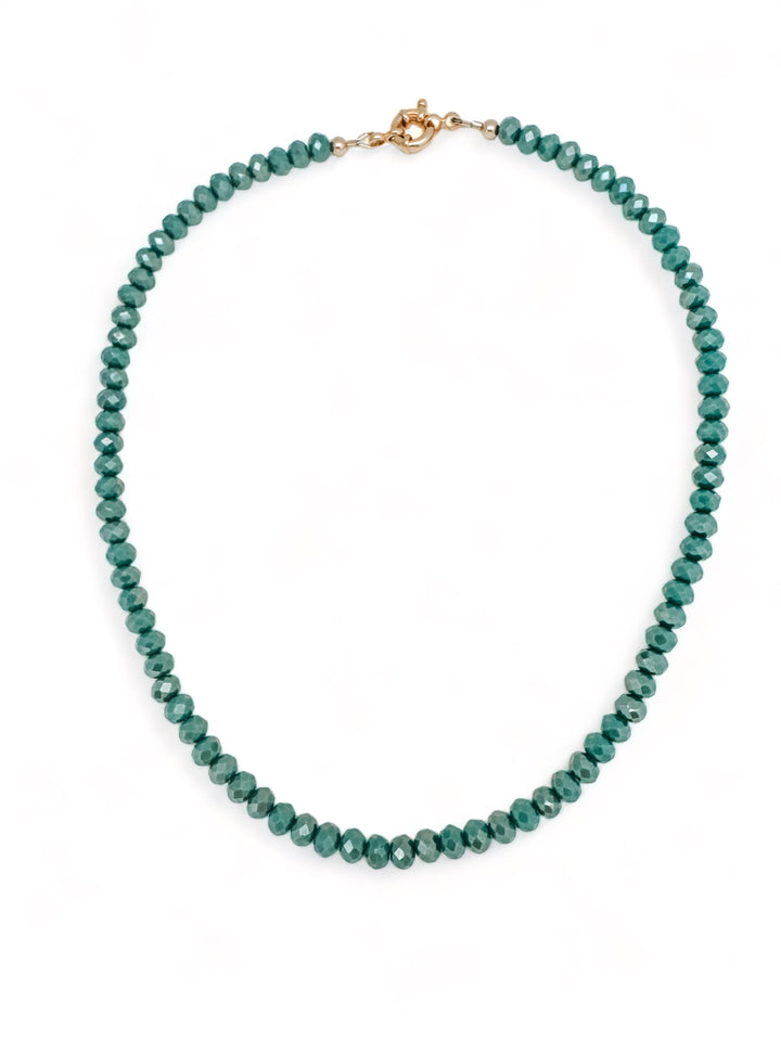 Teal Green Crystal Choker Necklace