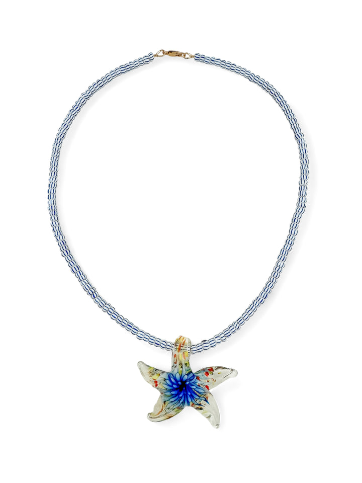 Cracks Blue Starfish Necklace