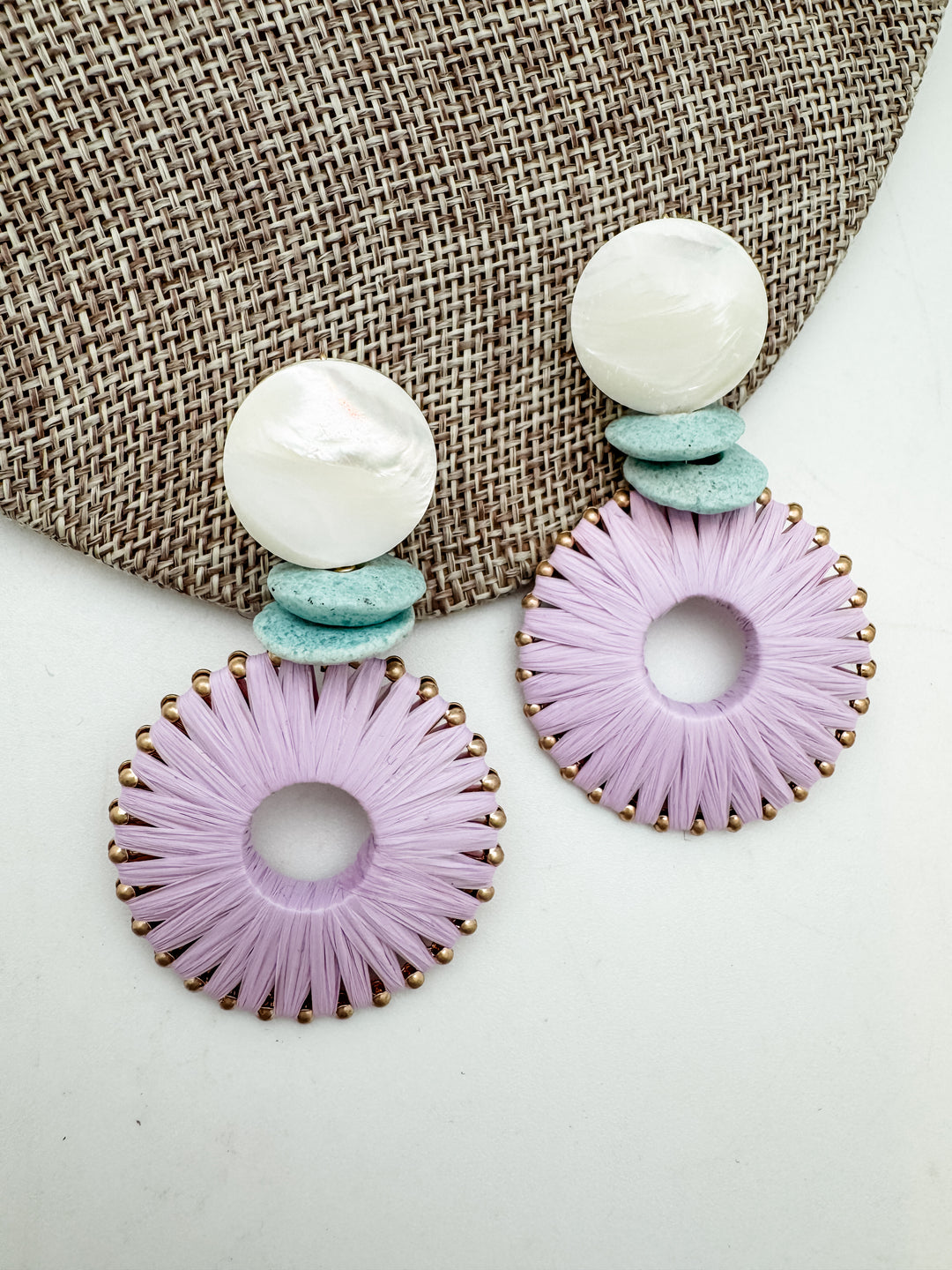 Chase Raffia Earring Purple