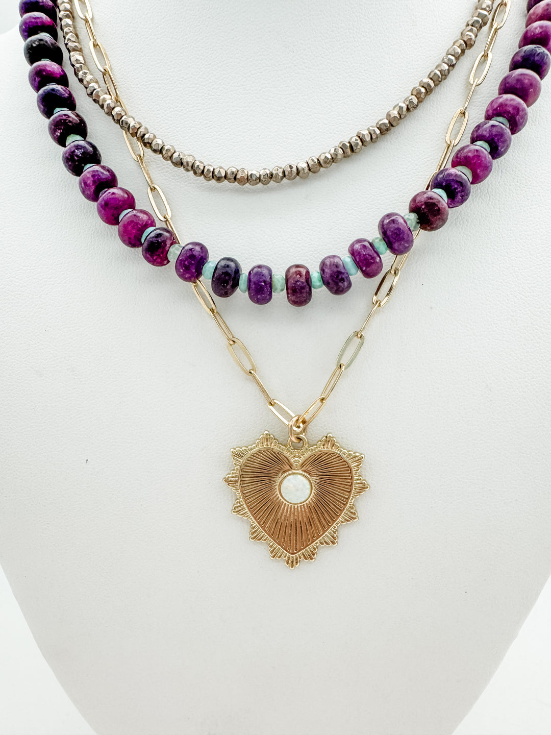 Agate and Peruvian Opal Necklace