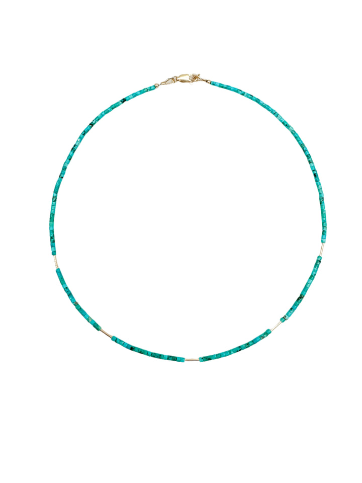 Turquoise and Gold Bar Layer Necklace