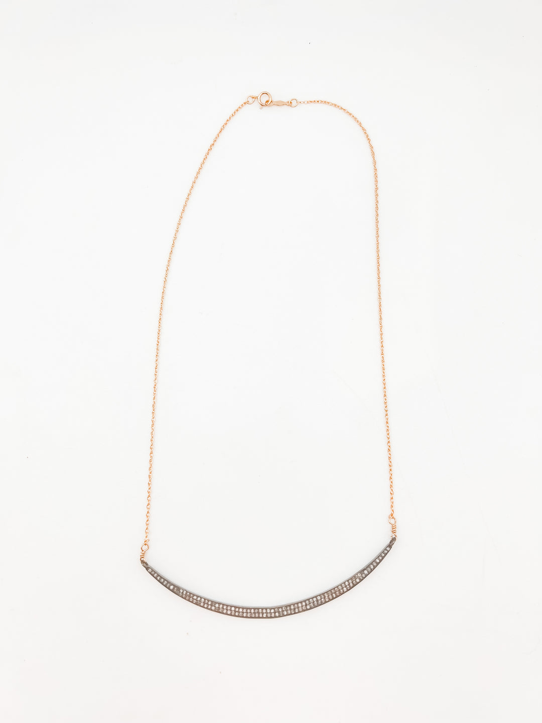 Pave Diamond 2 row Bar Necklace