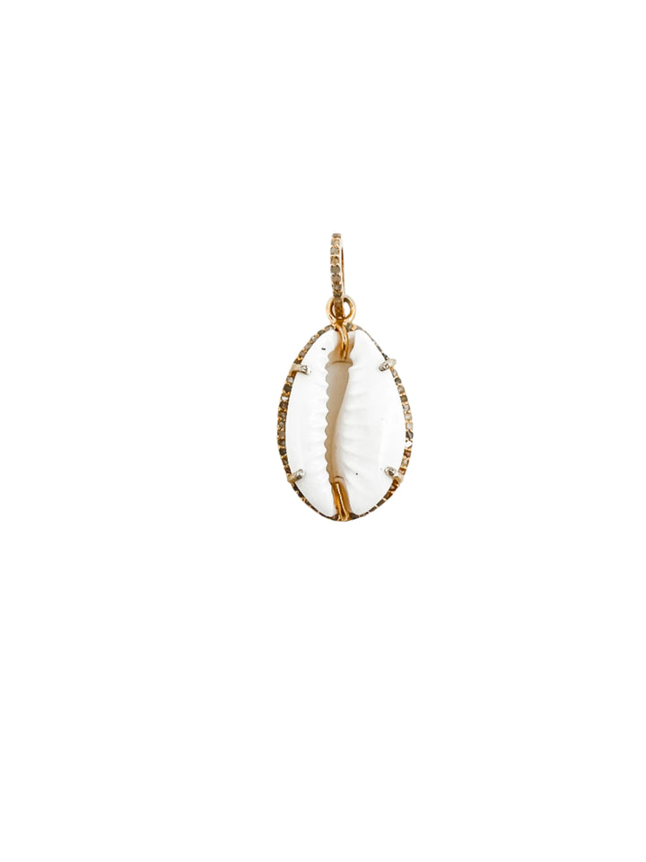 Cowrie and Pave Diamond Pendant