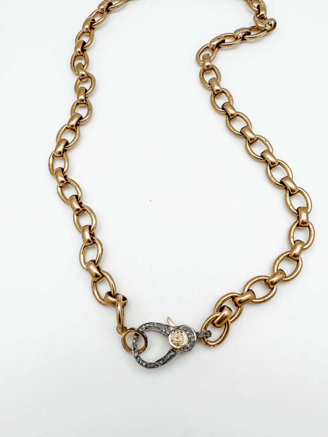 Brass chain and Diamond Clasp – Audrey Allman Designs